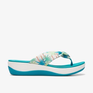 Clarks Arla Glison Green Combination Sandaler Dam Gröna | SEQ-905738