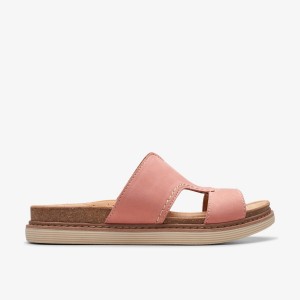 Clarks Arwell Walk Peach Nubuck Sandaler Dam Korall | GPI-768520