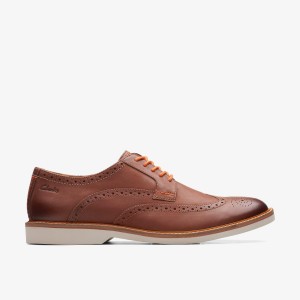 Clarks Atticus LT Limit Dark Tan Leather Finskor Herr Mörkbruna | HUJ-915634
