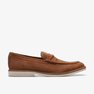 Clarks Atticus LT Slip Cola Suede Finskor Herr Cola | NKD-280935