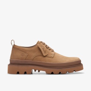 Clarks Badell Lace Dark Sand Nubuck Finskor Herr Mörkbruna | VQN-487516