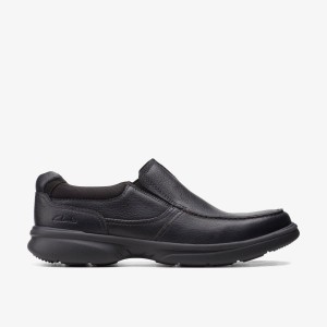 Clarks Bradley Free Black Tumbled Leather Finskor Herr Svarta | IDZ-542198