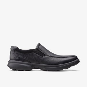Clarks Bradley Step Black Tumbled Leather Finskor Herr Svarta | YSE-684570