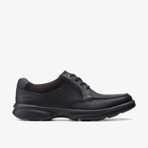 Clarks Bradley Vibe Black Tumbled Leather Finskor Herr Svarta | IYK-917520