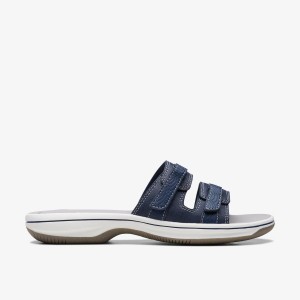 Clarks Breeze Piper Navy Sandaler Dam Marinblå | CUJ-051692