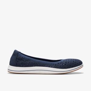 Clarks Breeze Roam Navy Slip On Dam Marinblå | IOL-294860