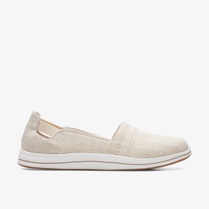Clarks Breeze Step II Natural Interest Slip On Dam Beige | QTK-014693
