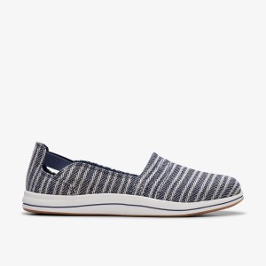 Clarks Breeze Step II Navy Slip On Dam Marinblå | FAU-109432