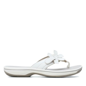 Clarks Brinkley Flora White Sandaler Dam Vita | WJC-935718