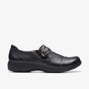Clarks Carleigh Pearl Black Leather Träskor Dam Svarta | XPK-173496