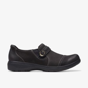 Clarks Carleigh Pearl Black Nubuck Träskor Dam Svarta | ITV-761542