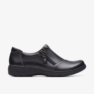 Clarks Carleigh Ray Black Leather Träskor Dam Svarta | UND-031975