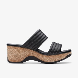 Clarks Chelseah Path Black Leather Sandaler Dam Svarta | BSR-017836