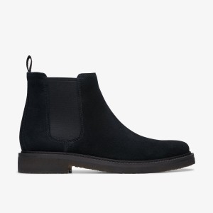 Clarks Clarkdale Easy Black Suede Finskor Herr Svarta | PZT-486201