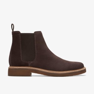 Clarks Clarkdale Easy Dark Brown Suede Finskor Herr Mörkbruna | QFP-619785