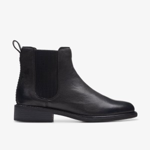 Clarks Cologne Arlo 2 Black Leather Stövlar Dam Svarta | URN-165804