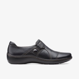Clarks Cora Poppy Black Tumbled Träskor Dam Svarta | DMP-451320