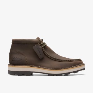 Clarks Corston Wally Waterproof Olive Leather Stövlar Herr Olivgröna | SFP-962580