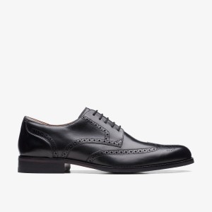 Clarks Craft Arlo Limit Black Leather Finskor Herr Svarta | QHA-563027