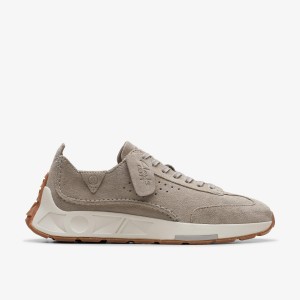 Clarks Craft Speed Light Grey Suede Sneakers Herr Ljusgrå | UVB-164879
