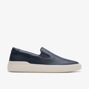 Clarks Craft Swift Go Navy Leather Sneakers Herr Marinblå | ZVK-096784