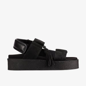 Clarks Crepe Sandal Black Platform Skor Dam Svarta | RKC-108795