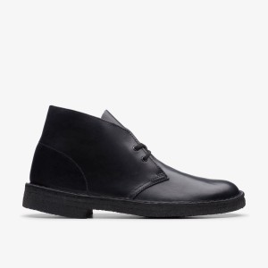 Clarks Desert Boot Black Polished Finskor Herr Svarta | RNF-659378