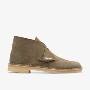 Clarks Desert Boot Pale Khaki Suede Ökenboots Herr Khaki | RCV-807394