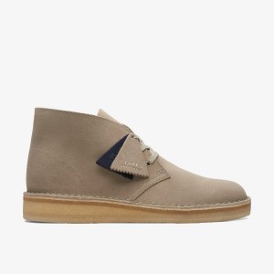 Clarks Desert Coal Stone Suede Ökenboots Herr Grå | QRO-864251