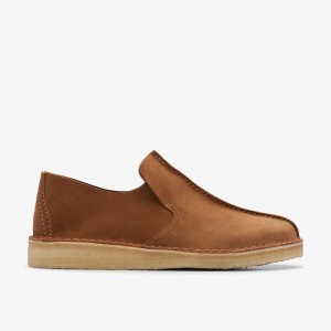 Clarks Desert Mosier Cola Suede Slip On & Loafers Herr Cola | QSN-029173