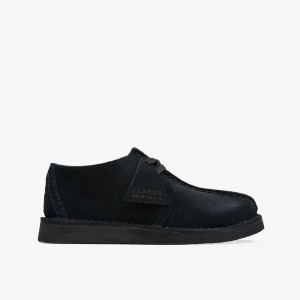 Clarks Desert Trek Older Black Suede Originals Skor Barn Svarta | JCY-956872