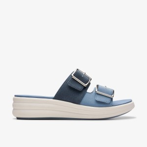 Clarks Drift Buckle Denim Combination Kilklack Dam Blå | HEO-815479
