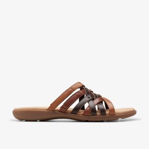 Clarks Elizabelle Rio Brown Multicolour Sandaler Dam Bruna | LYE-125094