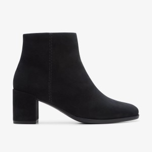Clarks Freva 55 Zip Black Suede Stövlar Dam Svarta | ELG-596317