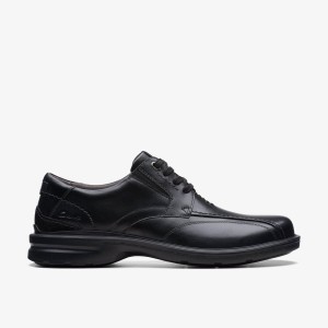 Clarks Gessler Lace Black Leather Finskor Herr Svarta | HKZ-817246