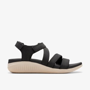 Clarks Glide Hi Ella Black Sandaler Dam Svarta | SDE-157860