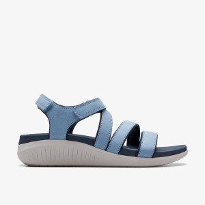 Clarks Glide Hi Ella Denim Kilklack Dam Blå | CYE-516703
