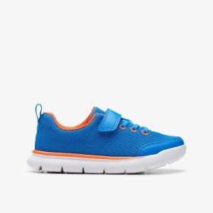 Clarks Hoop Run Kid Blue Synthetic Sneakers Barn Blå | FMJ-709824