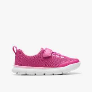 Clarks Hoop Run Kid Pink Synthetic Sneakers Barn Rosa | UPO-075941