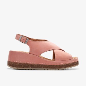 Clarks Kassanda Step Peach Nubuck Sandaler Dam Korall | MLD-430196
