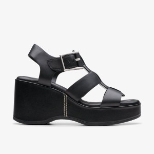 Clarks Manon Cove Black Leather Kilklack Dam Svarta | FPX-827354