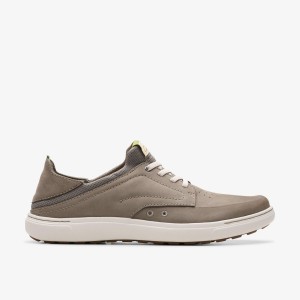 Clarks Mapstone Easy Dark Grey Nubuck Sneakers Herr Mörkgrå | WDF-257304