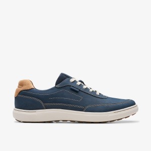 Clarks Mapstone Trail Navy Nubuck Sneakers Herr Marinblå | JQU-075146