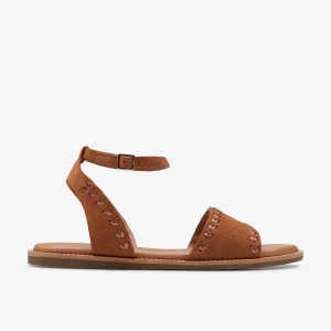 Clarks Maritime May Tan Suede Sandaler Dam Bruna | SDH-056384
