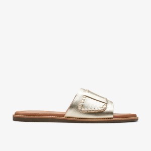 Clarks Maritime Mule Champagne Leather Sandaler Dam Champagne | YQL-396208