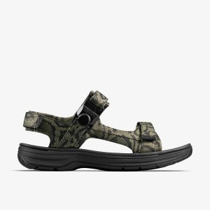 Clarks Martine Rose Mens Sandal 2 Green Textile Sandaler Herr Gröna | XDK-036451