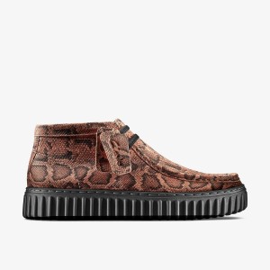 Clarks Martine Rose Torhill Hi Rose Snake Stövlar Herr Rosa Ormskinn | JTB-328147