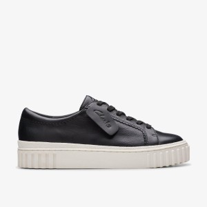 Clarks Mayhill Walk Black Leather Platform Skor Dam Svarta | YGW-853290