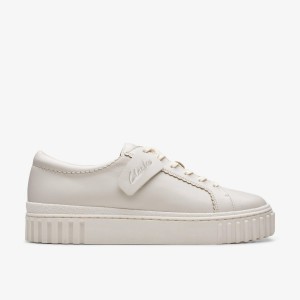 Clarks Mayhill Walk Off White Leather Platform Skor Dam Vita | PTK-591738