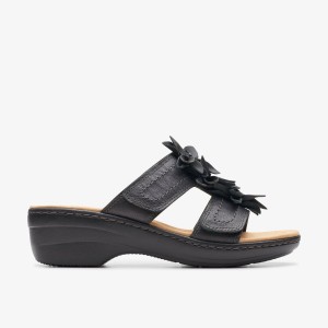 Clarks Merliah Raelyn Black Leather Kilklack Dam Svarta | WXO-459037
